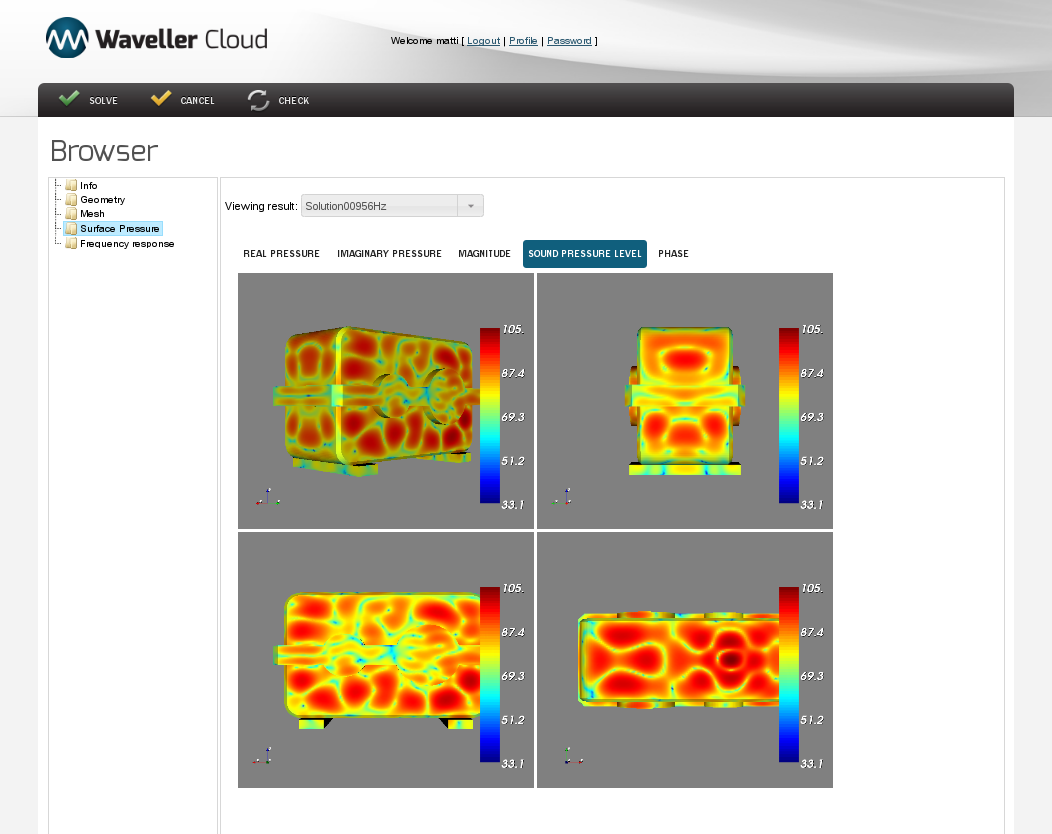 Waveller Cloud surface pressure view